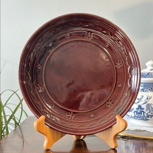 Vintage Marcrest Stoneware Oven Proof Daisy Brown Drip Plate MCM 50-60s